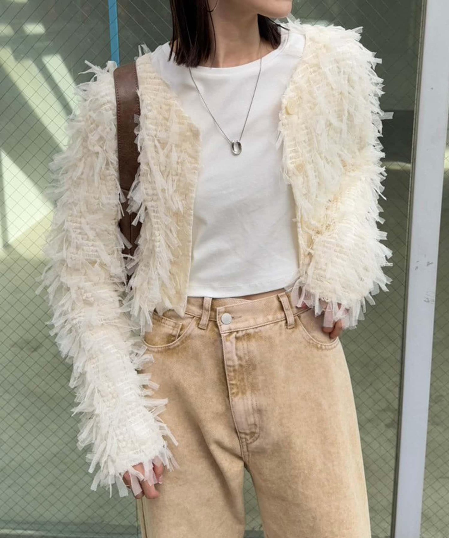 蕾絲蝴蝶結開衫