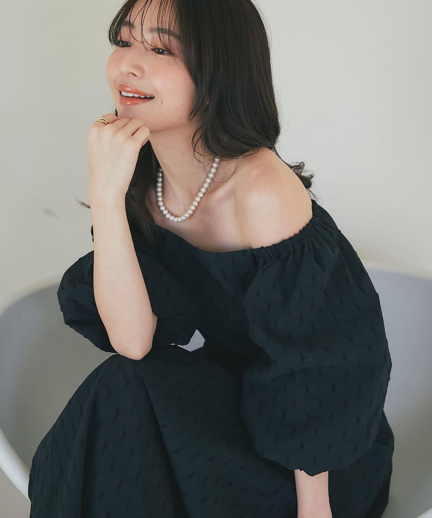 【miki監修有尺碼・可套裝】泡泡袖提花襯衫