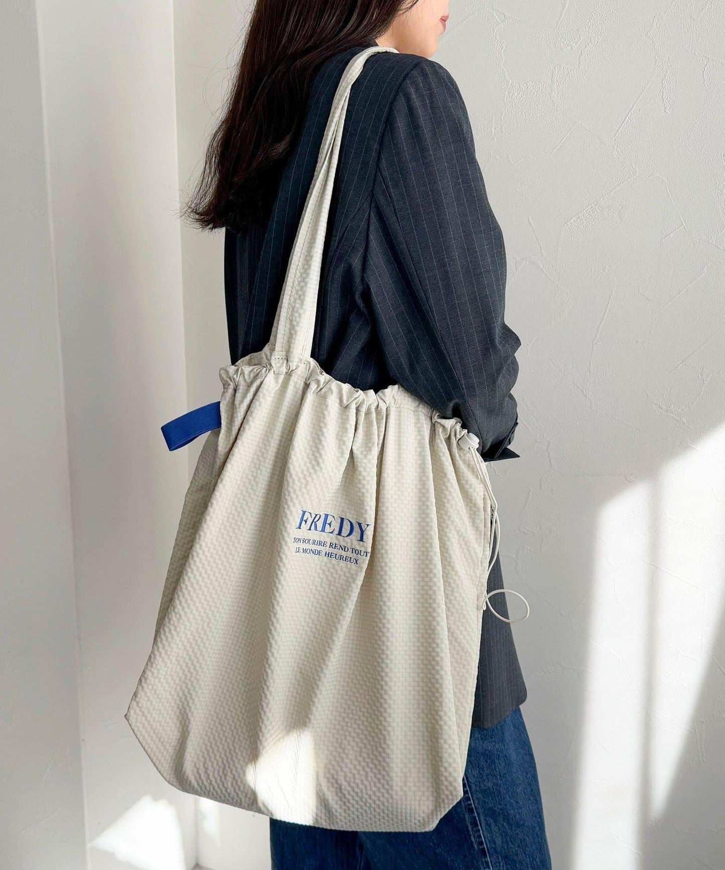 防水足球格子刺繡手提包