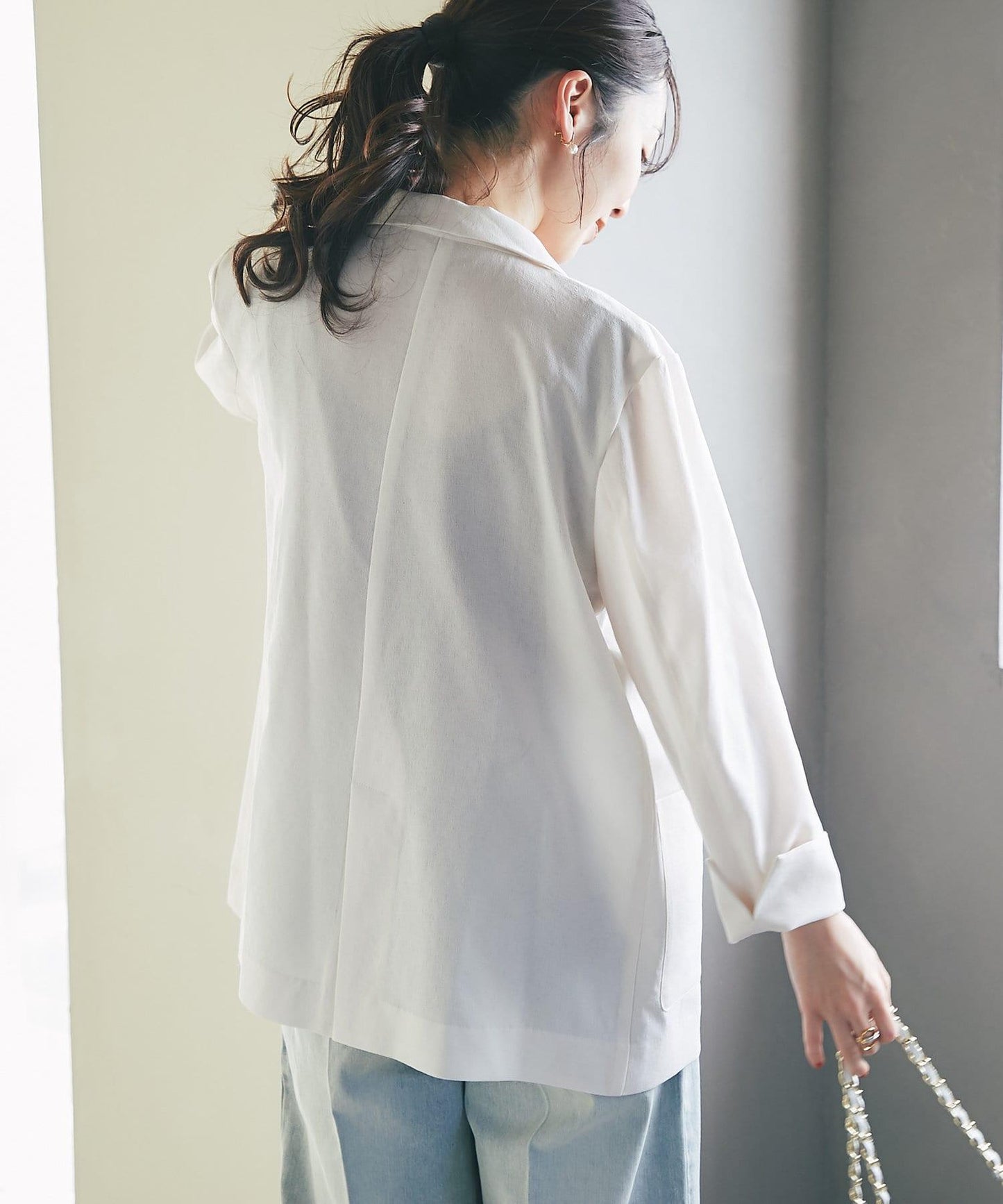 【美型剪裁】亞麻風西裝外套