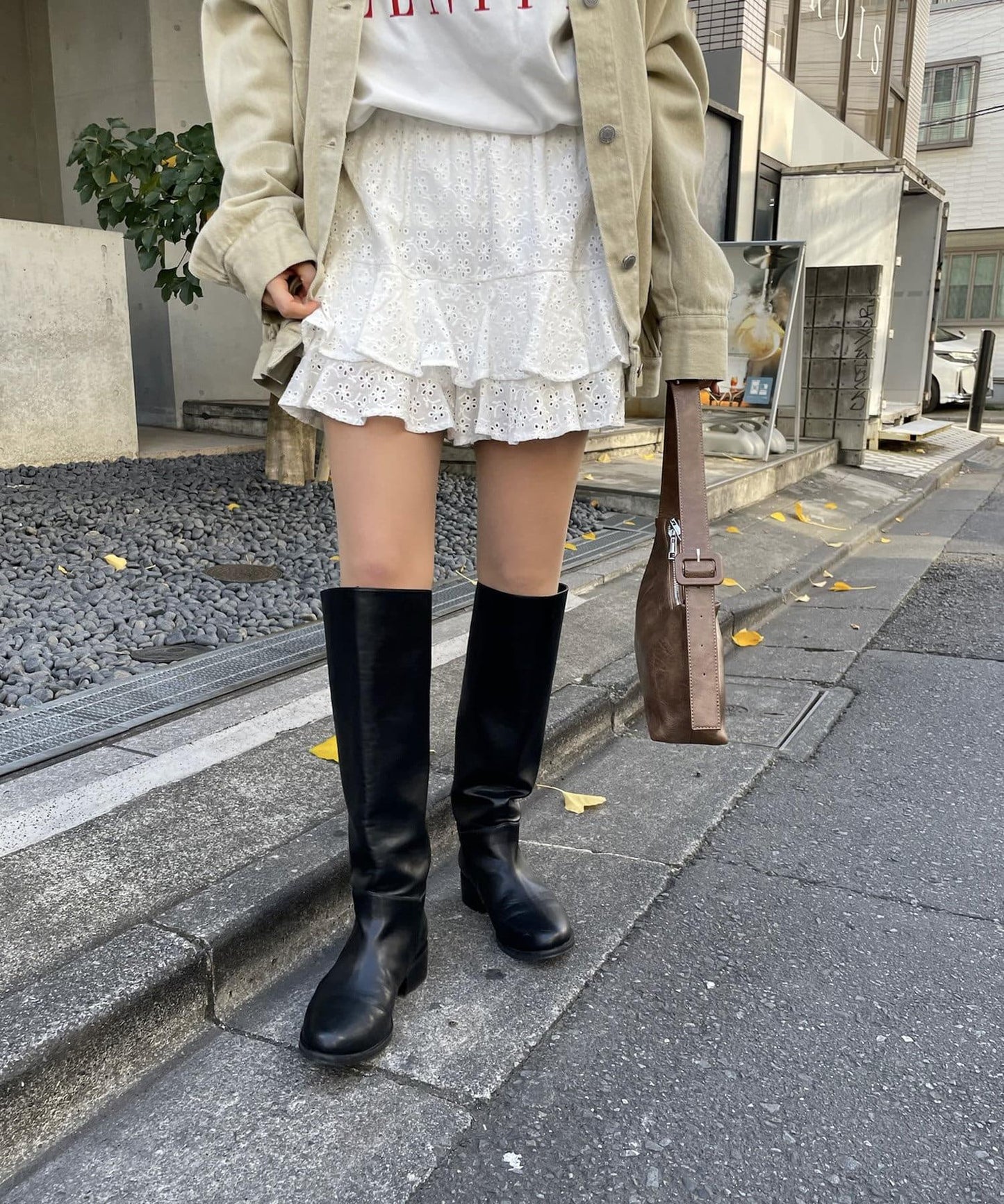 棉質蕾絲層疊迷你裙