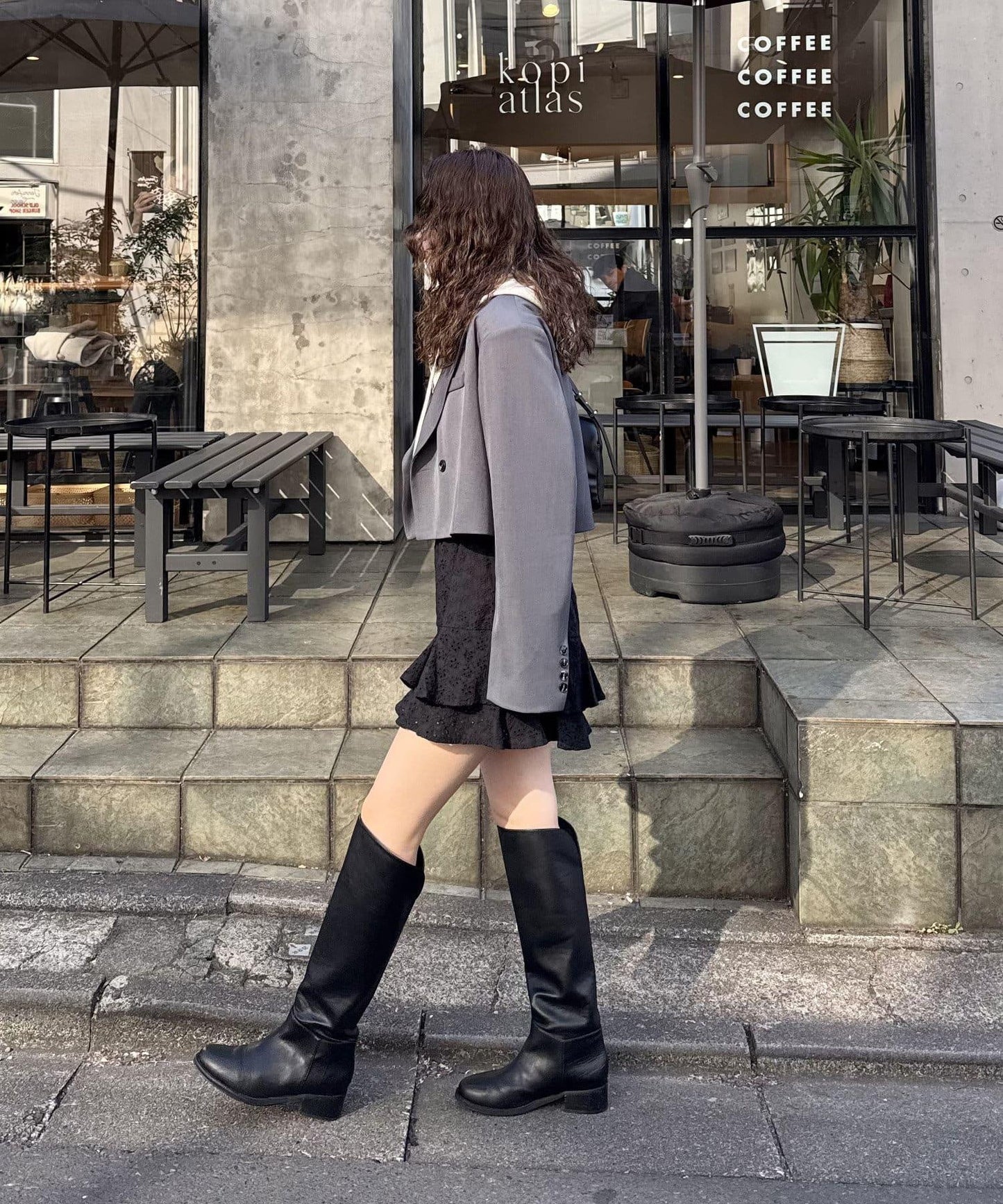 棉質蕾絲層疊迷你裙