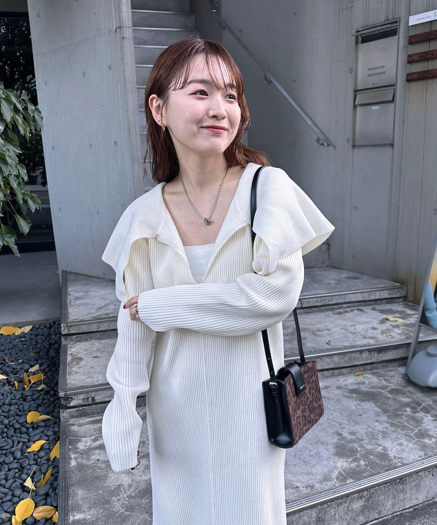 BIG彩色針織連衣裙
