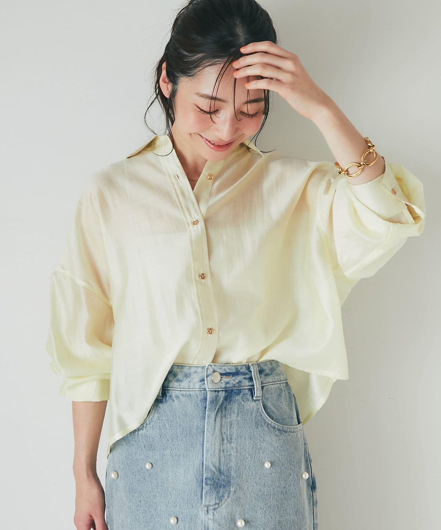 【名品・新色登場!】透視短款襯衫