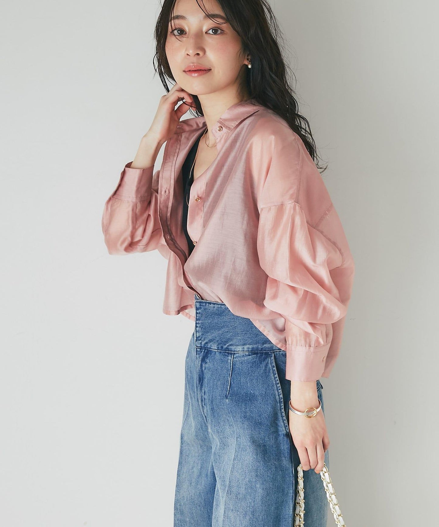 【名品・新色登場!】透視短款襯衫