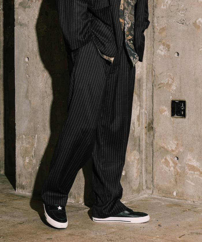 SMU PT-38 裝配 2褶 寬鬆 TR 褲