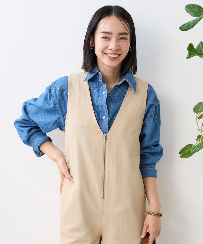 亞麻觸感連體褲