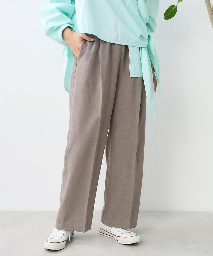 亞麻觸感 褶皺 寬鬆褲