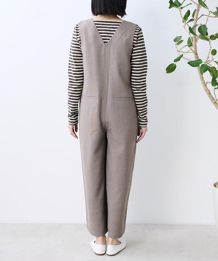 亞麻觸感連體褲