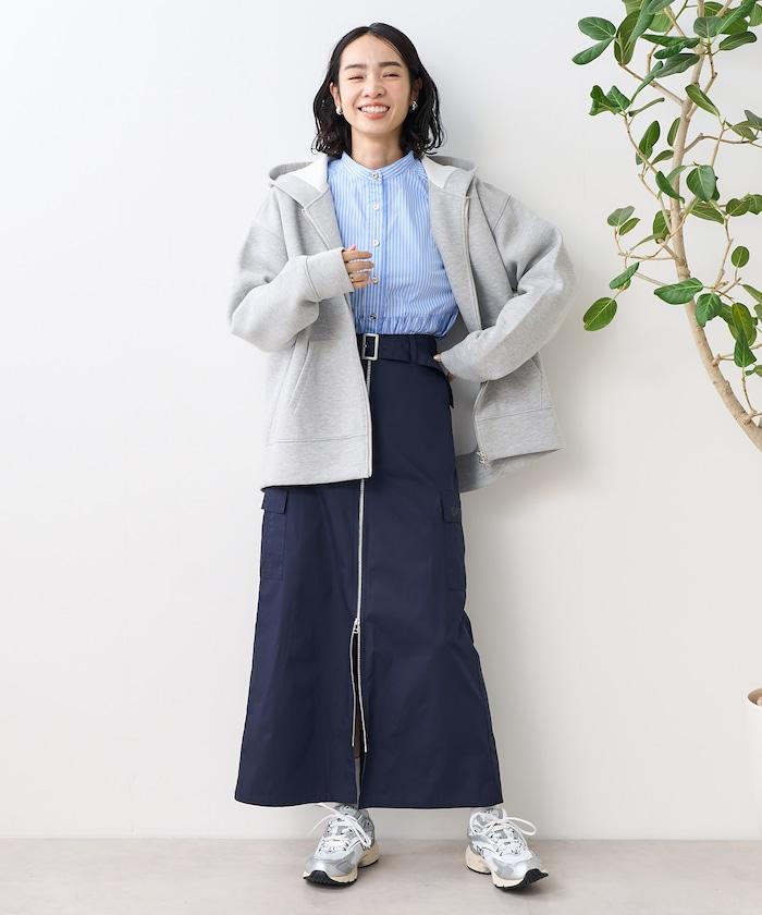 綁帶拉鍊連帽衛衣