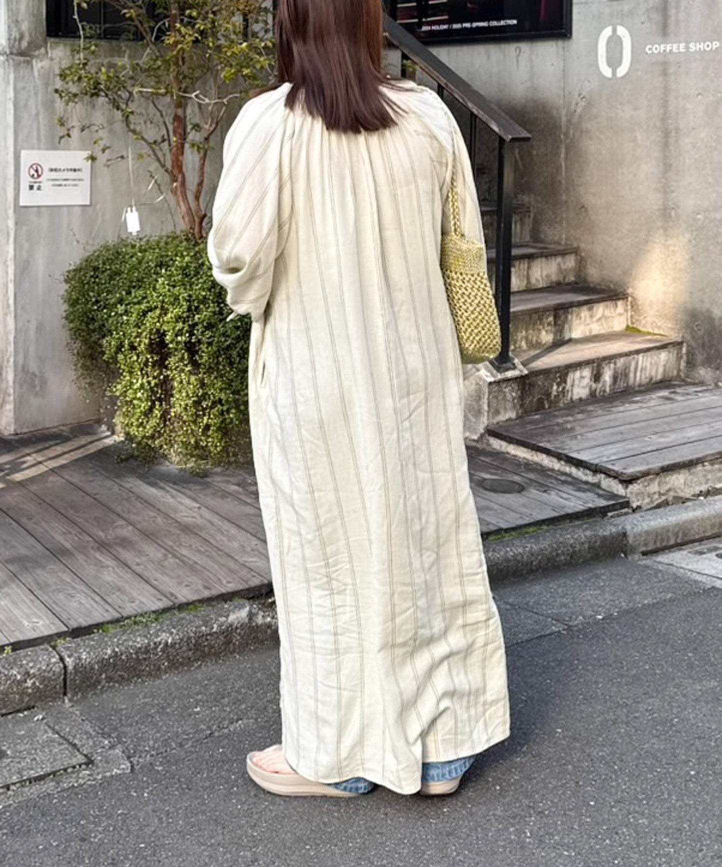【菊姐企劃】亞麻人造絲蓬鬆袖連衣裙