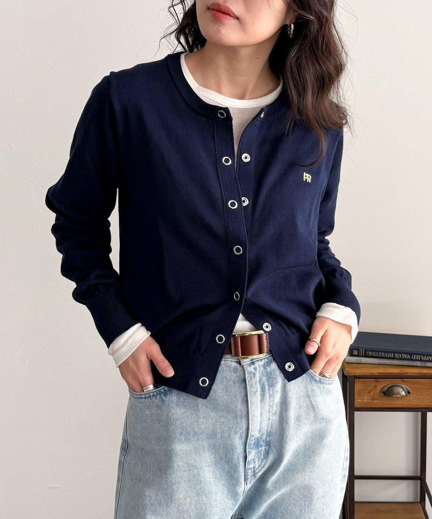 基礎款刺繡開衫衫