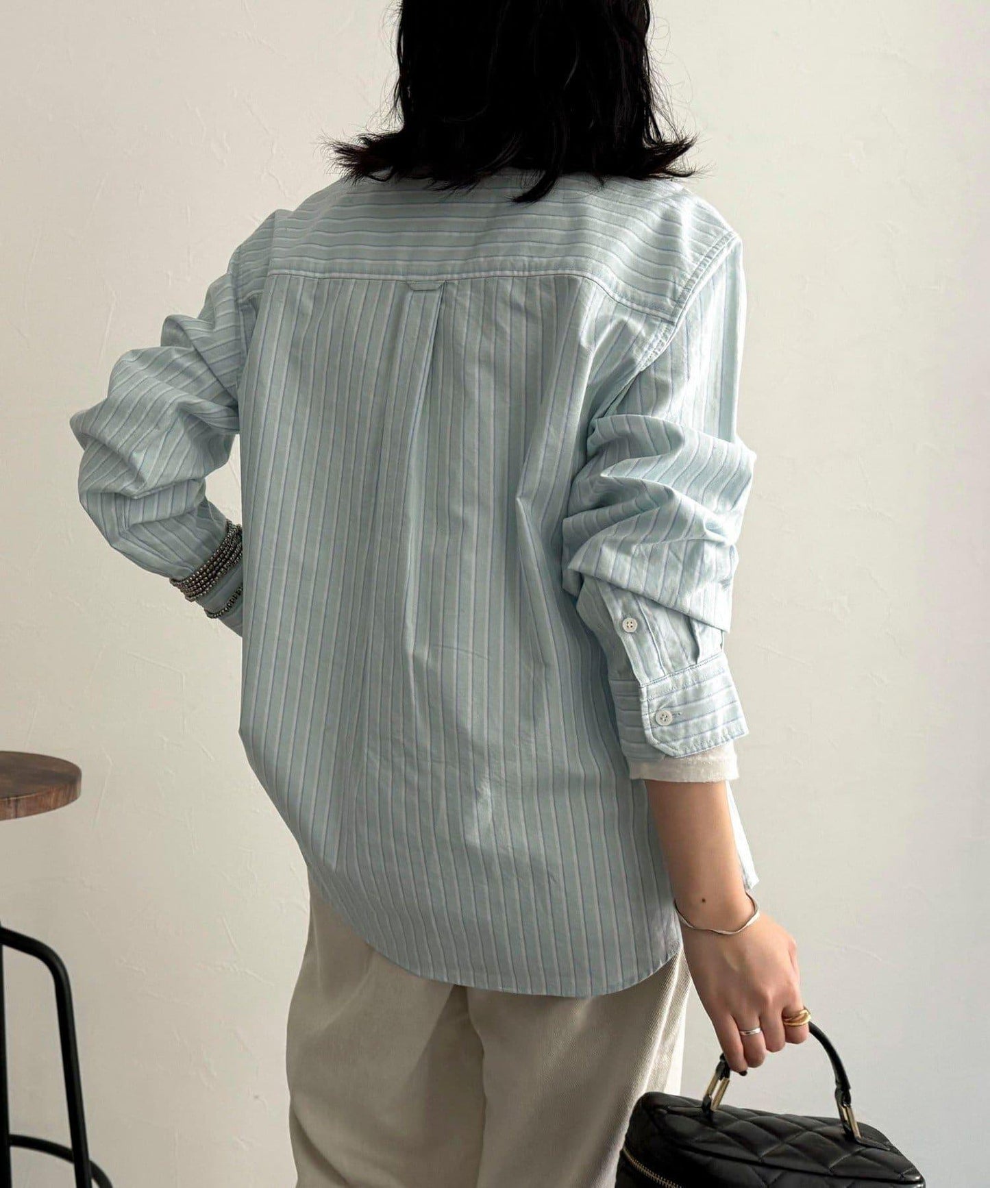 FR刺繡牛津緊身襯衫
