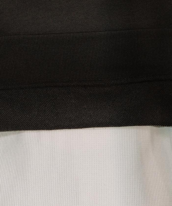 【套裝商品】短款衛衣 紋理T恤 套裝