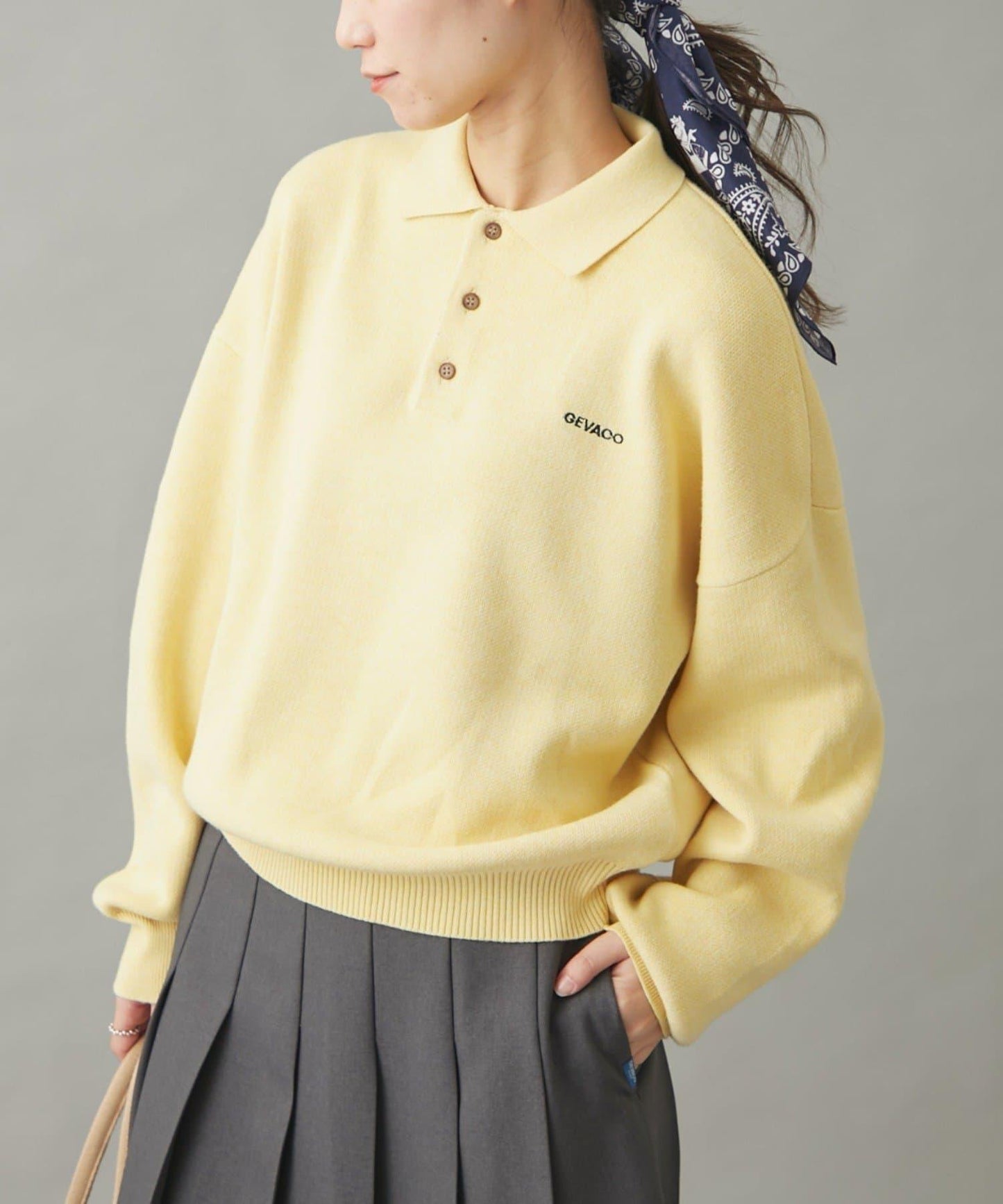 【GEVACO】長袖針織Polo衫