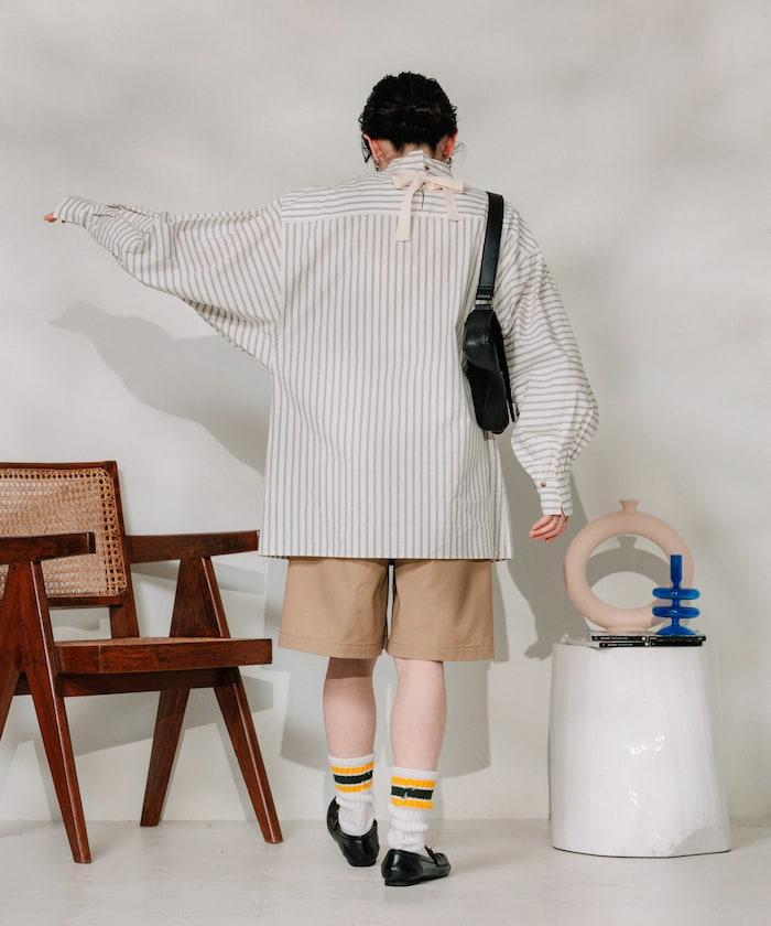 聯名 繫帶褶襉半褲