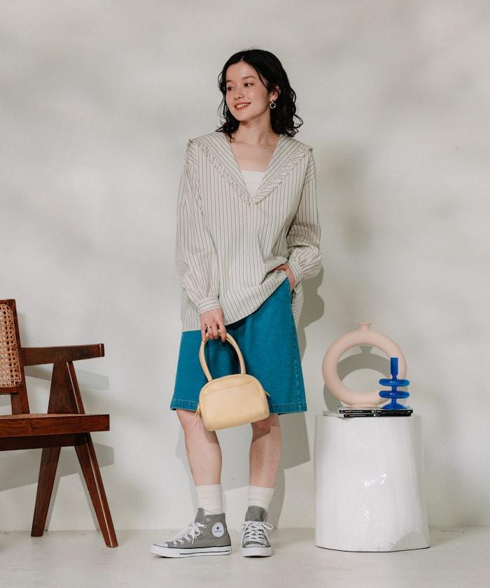 聯名 繫帶褶襉半褲