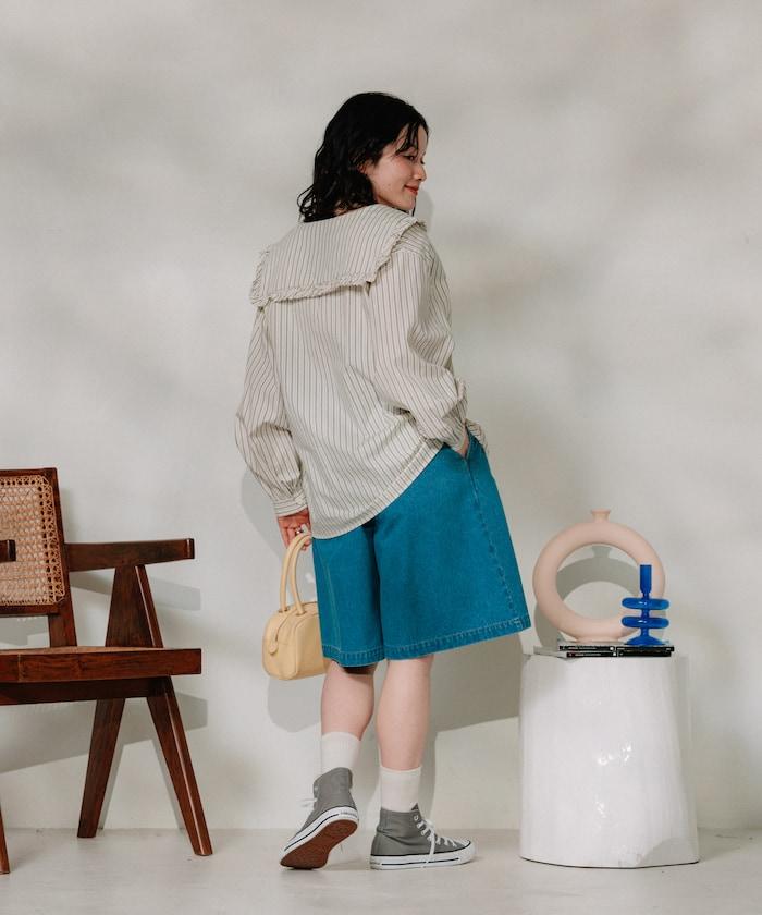 聯名 繫帶褶襉半褲