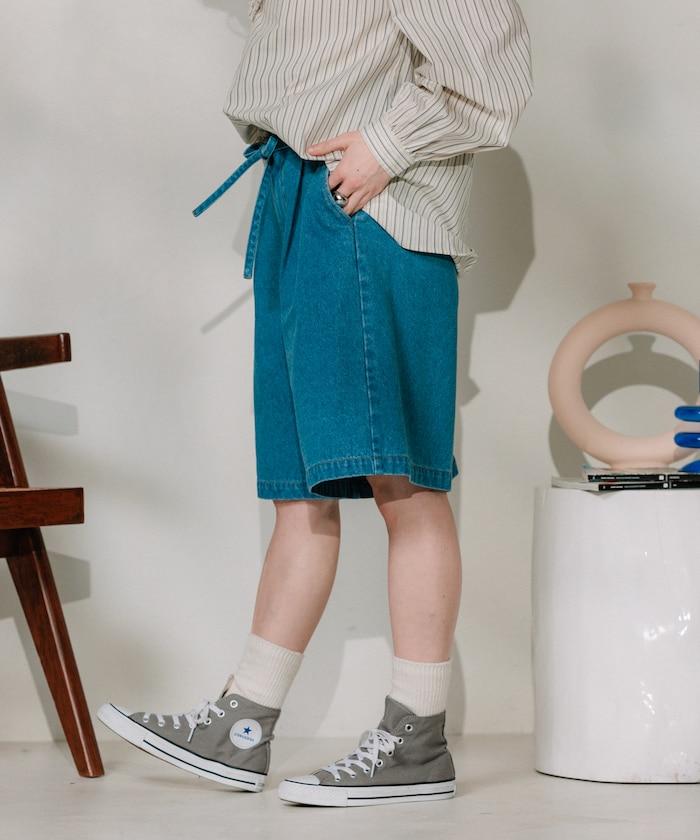 聯名 繫帶褶襉半褲