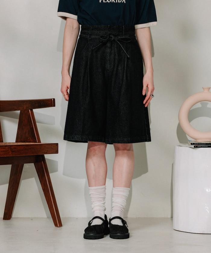 聯名 繫帶褶襉半褲