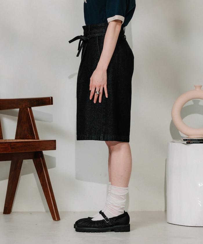 聯名 繫帶褶襉半褲