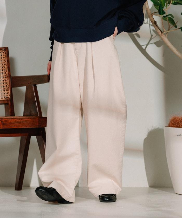 聯名 繫帶鬆緊褶襉褲