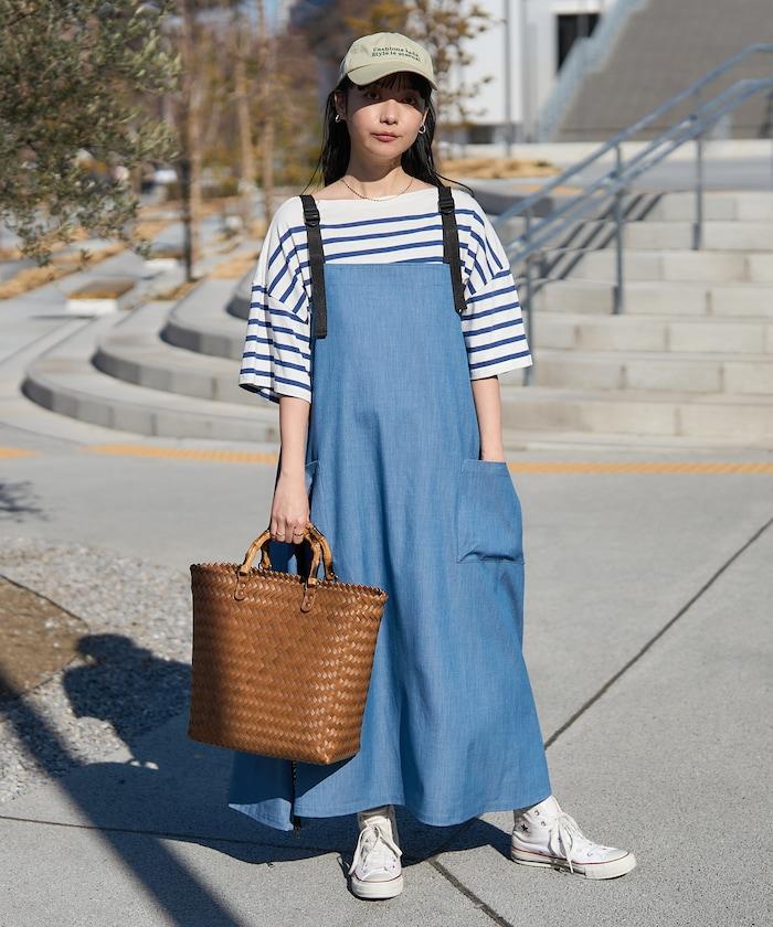 編織嵌入式竹柄手提包