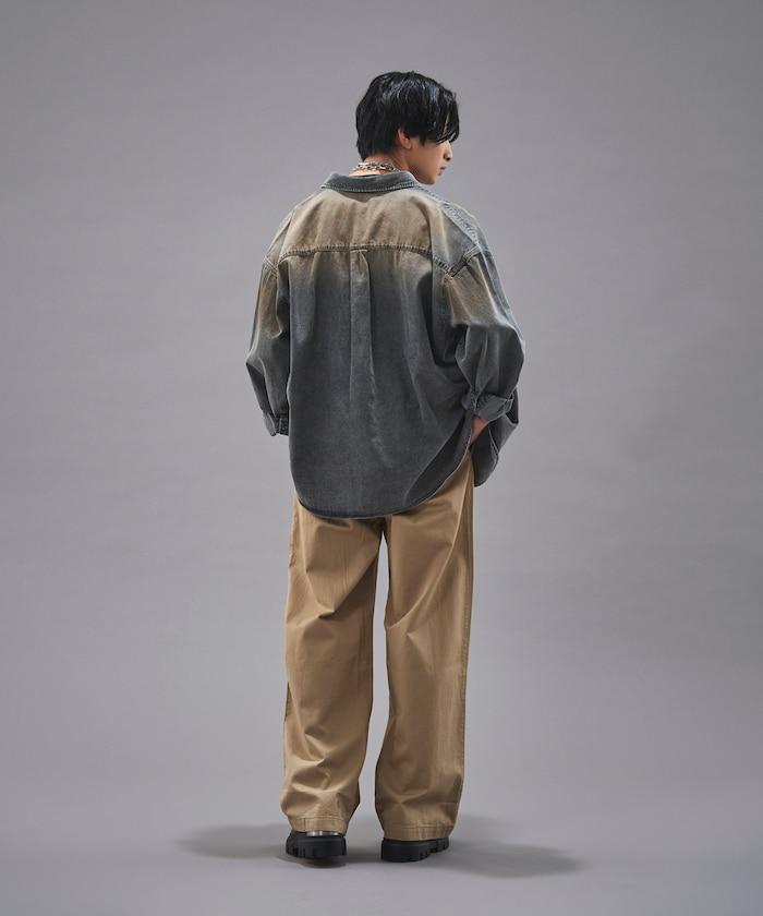 常規顏色硫化染色牛仔襯衫