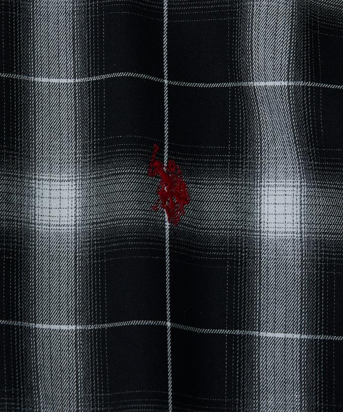 聯名 一點刺繡格子短袖襯衫