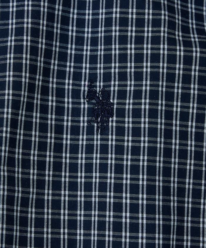 聯名 一點刺繡格子短袖襯衫