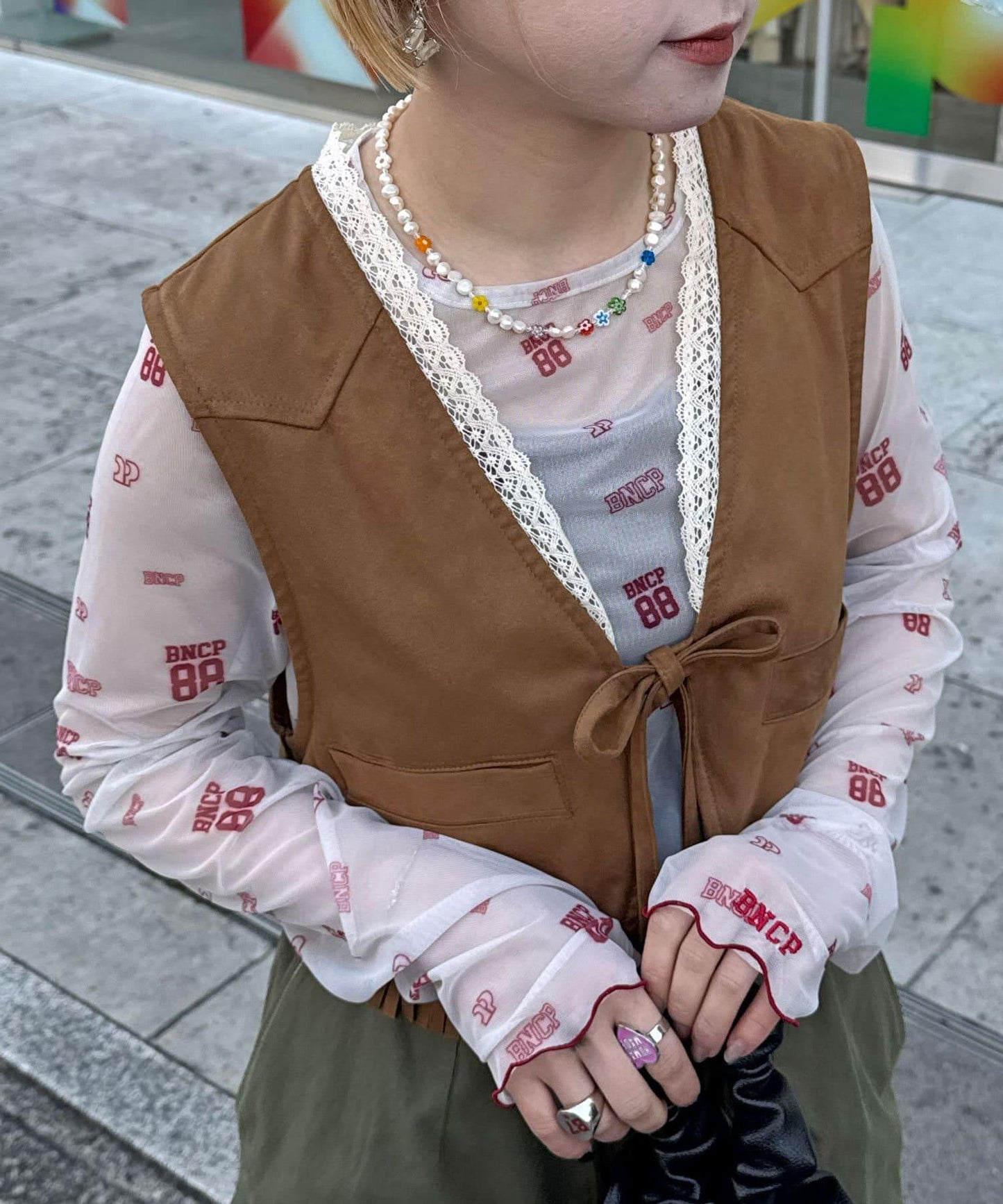 BNCP透明蕾絲上衣