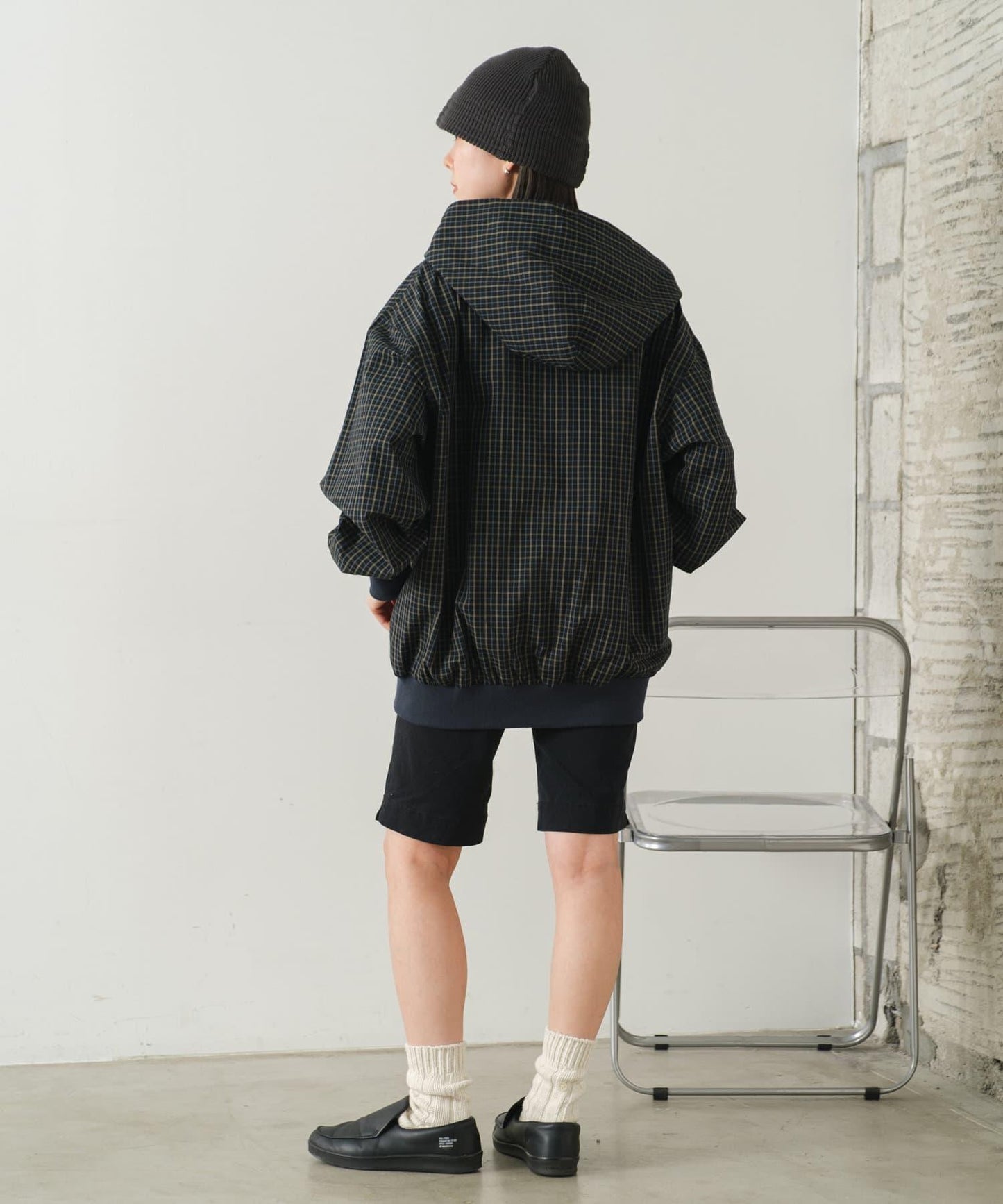【WHIMSIC】格紋拉鍊連帽襯衫