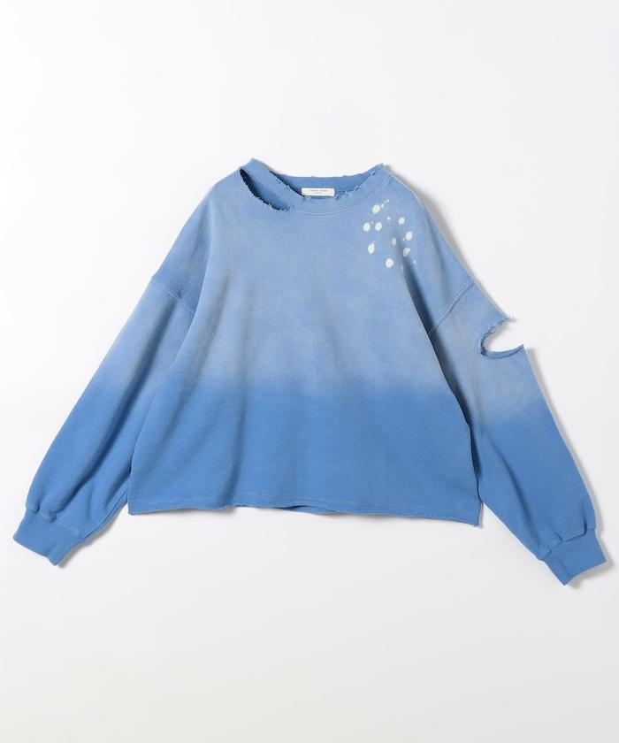 粉末漂白 剪裁開衩衛衣