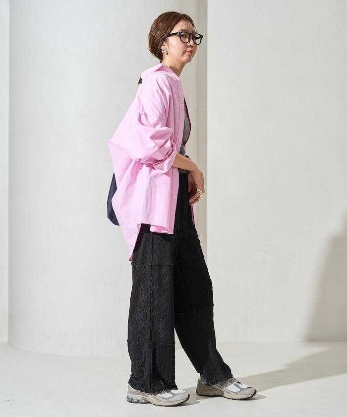 蕾絲 拼接 長褲