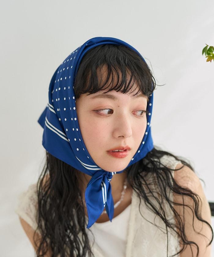 圓點圖案圍巾