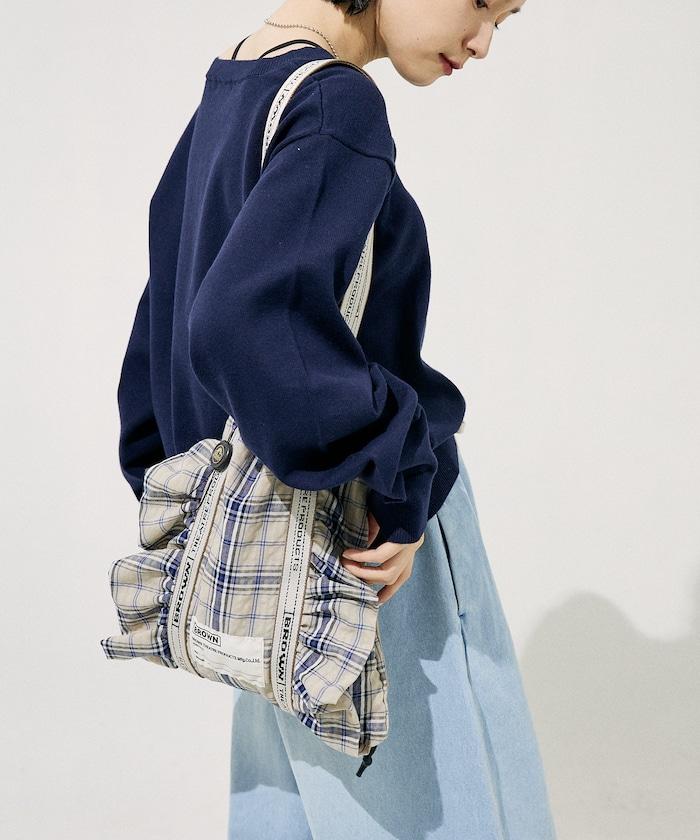 聯名重 格紋荷葉邊鞋包