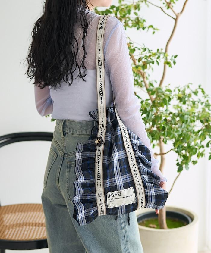 聯名重 格紋荷葉邊鞋包