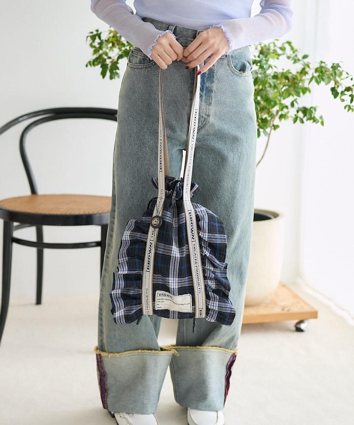 聯名重 格紋荷葉邊鞋包