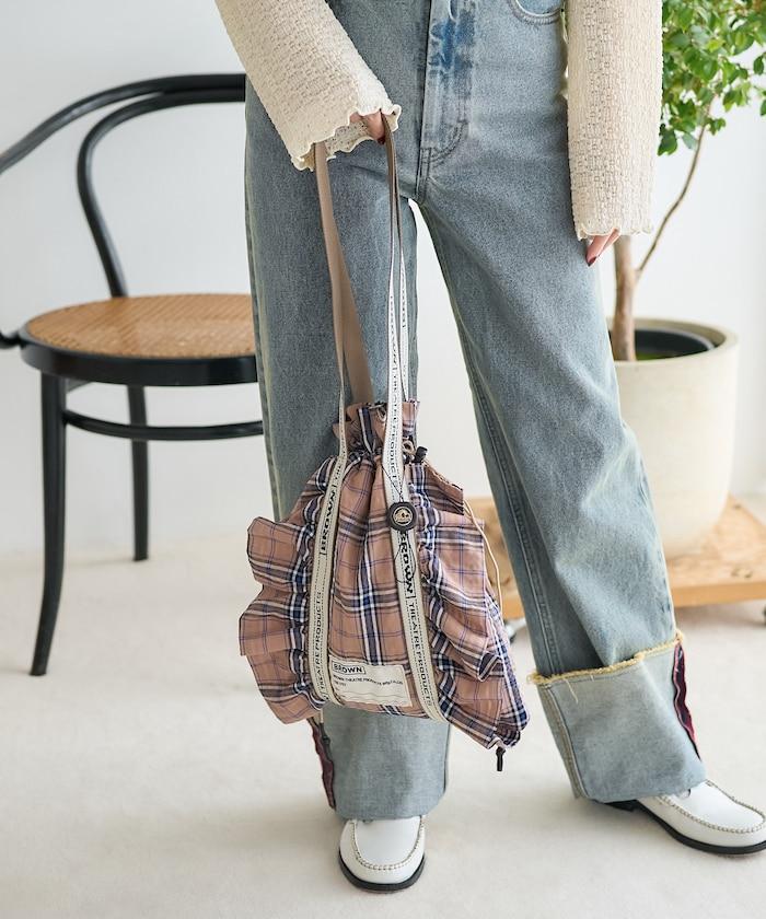 聯名重 格紋荷葉邊鞋包