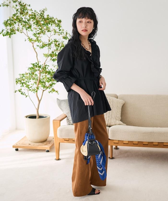 荷葉領 針褶襯衫