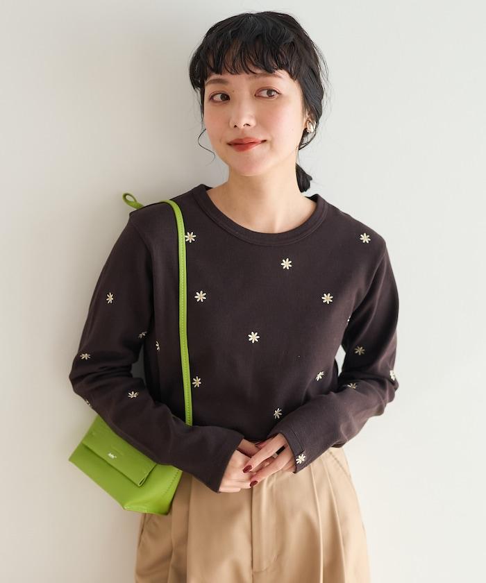 迷你雛菊刺繡長袖T恤