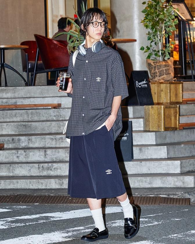聯名 UMBRO 刺繡格子襯衫