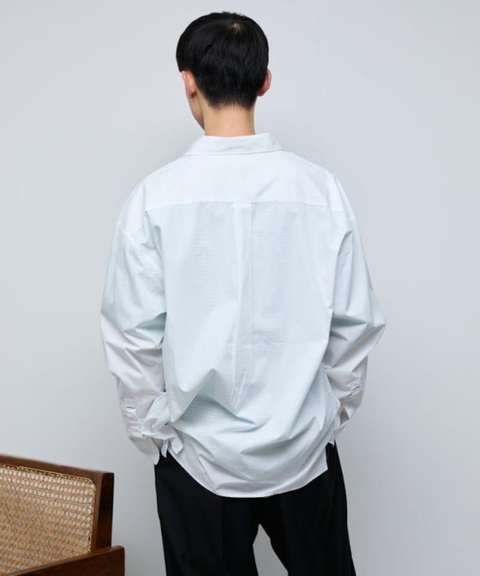 BASIC LOGO 刺繡寬鬆雙口袋工裝襯衫