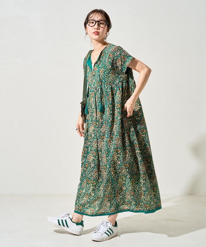 印度印花連衣裙
