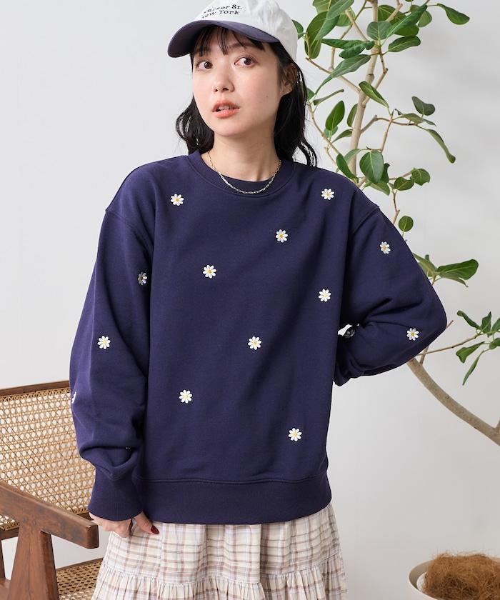 雛菊刺繡衛衣
