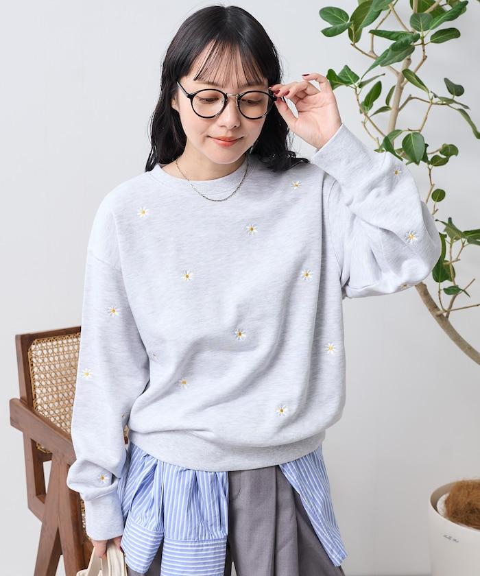 雛菊刺繡衛衣