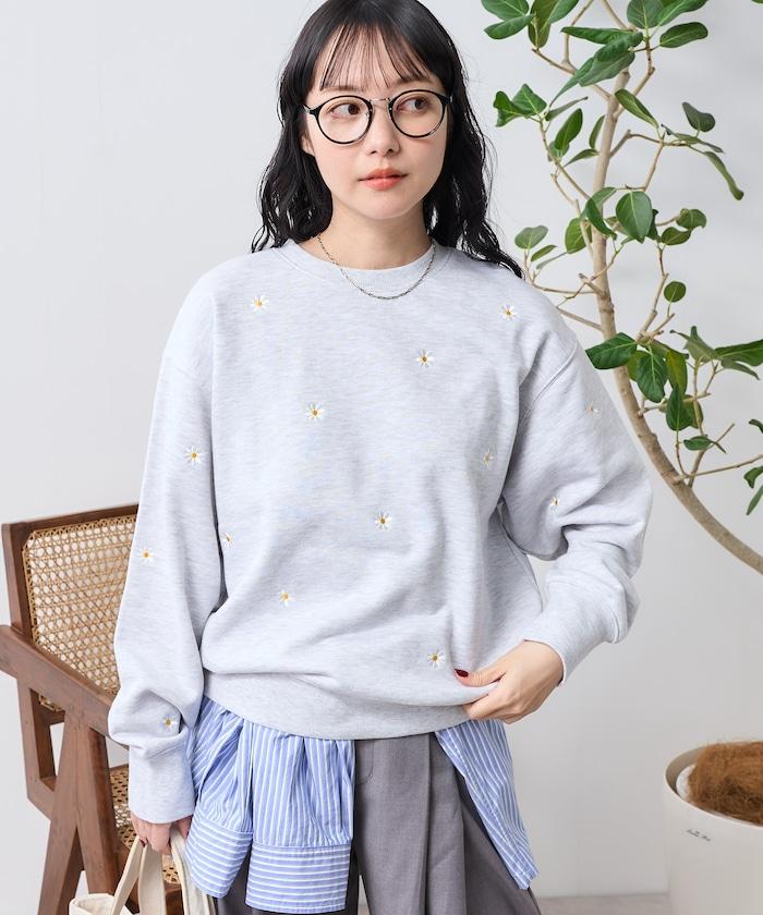 雛菊刺繡衛衣