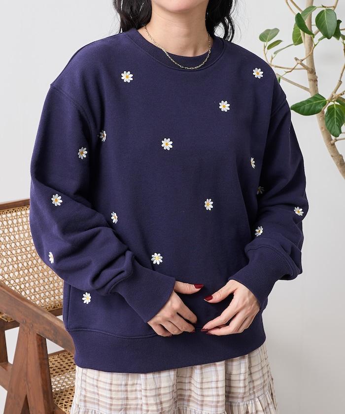 雛菊刺繡衛衣