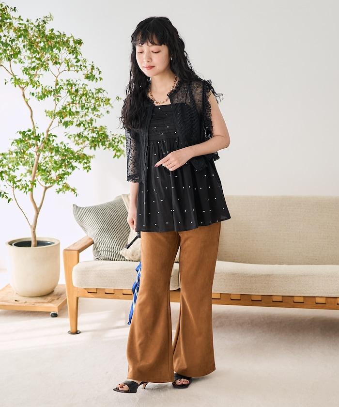 蕾絲褶皺馬甲