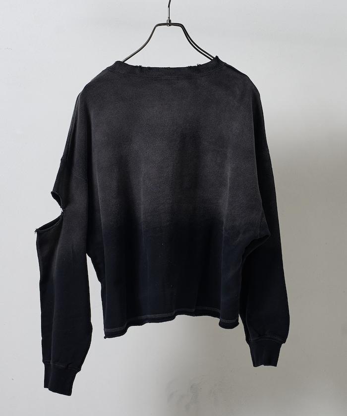 粉末漂白 剪裁開衩衛衣